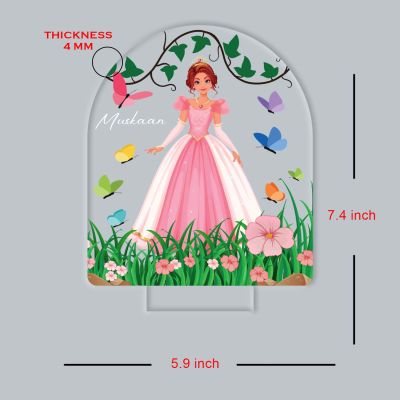 Personalized Princess Doll LED Night Lamp with Warm White Light Return Gift Birthday Gift for Girls Kids Room Decor Light
